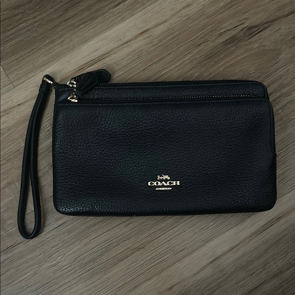 Coach Black Leather Wristlet